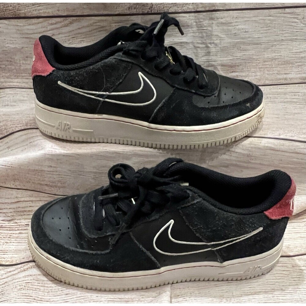 Nike Air Force 1 Boys Size 4Y Black Athletic Shoes Sneakers